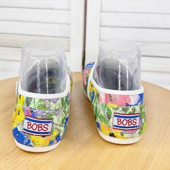 BOBS by Skechers Colorful Floral Mesh Sequin Slip On Flats Shoes Multicolor 6 - Picture 6 of 10